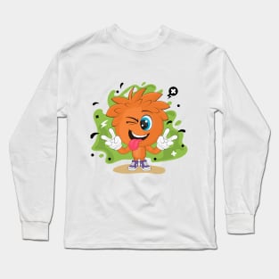 Cartoon Winking Boy. Long Sleeve T-Shirt